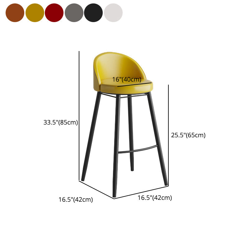 Modern Milk Tea Shop Low Back Stool Matte Finish Leather Barstool Clearhalo 'Bar Furniture' 'Bar Stools' 'bar_stools' 'furn' 'furn_bar_stools' 'Furniture' 'furniture_bar_stools' 'Kitchen & Dining Furniture' 4888841