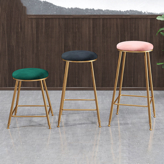 Restaurant Stackable Backless Stool Matte Finish Velvet Bar Stool Clearhalo 'Bar Furniture' 'Bar Stools' 'bar_stools' 'furn' 'furn_bar_stools' 'Furniture' 'furniture_bar_stools' 'Kitchen & Dining Furniture' 4888873