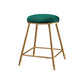 Restaurant Stackable Backless Stool Matte Finish Velvet Bar Stool Green 1 Piece Short Stool(18"H) Clearhalo 'Bar Furniture' 'Bar Stools' 'bar_stools' 'furn' 'furn_bar_stools' 'Furniture' 'furniture_bar_stools' 'Kitchen & Dining Furniture' 4888874