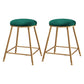 Restaurant Stackable Backless Stool Matte Finish Velvet Bar Stool Green 2 Piece Set Short Stool(18"H) Clearhalo 'Bar Furniture' 'Bar Stools' 'bar_stools' 'furn' 'furn_bar_stools' 'Furniture' 'furniture_bar_stools' 'Kitchen & Dining Furniture' 4888876