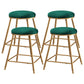 Restaurant Stackable Backless Stool Matte Finish Velvet Bar Stool Green 4 Piece Set Short Stool(18"H) Clearhalo 'Bar Furniture' 'Bar Stools' 'bar_stools' 'furn' 'furn_bar_stools' 'Furniture' 'furniture_bar_stools' 'Kitchen & Dining Furniture' 4888878