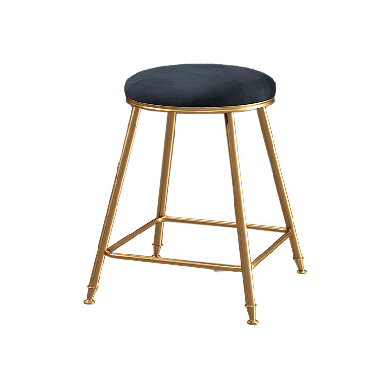 Restaurant Stackable Backless Stool Matte Finish Velvet Bar Stool Black 1 Piece Short Stool(18"H) Clearhalo 'Bar Furniture' 'Bar Stools' 'bar_stools' 'furn' 'furn_bar_stools' 'Furniture' 'furniture_bar_stools' 'Kitchen & Dining Furniture' 4888880