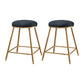 Restaurant Stackable Backless Stool Matte Finish Velvet Bar Stool Black 2 Piece Set Short Stool(18"H) Clearhalo 'Bar Furniture' 'Bar Stools' 'bar_stools' 'furn' 'furn_bar_stools' 'Furniture' 'furniture_bar_stools' 'Kitchen & Dining Furniture' 4888882
