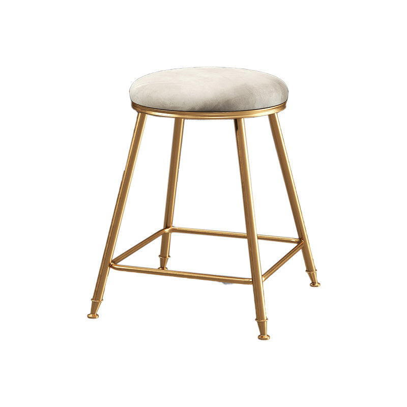 Restaurant Stackable Backless Stool Matte Finish Velvet Bar Stool White 1 Piece Short Stool(18"H) Clearhalo 'Bar Furniture' 'Bar Stools' 'bar_stools' 'furn' 'furn_bar_stools' 'Furniture' 'furniture_bar_stools' 'Kitchen & Dining Furniture' 4888886