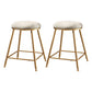 Restaurant Stackable Backless Stool Matte Finish Velvet Bar Stool White 2 Piece Set Short Stool(18"H) Clearhalo 'Bar Furniture' 'Bar Stools' 'bar_stools' 'furn' 'furn_bar_stools' 'Furniture' 'furniture_bar_stools' 'Kitchen & Dining Furniture' 4888887
