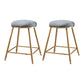 Restaurant Stackable Backless Stool Matte Finish Velvet Bar Stool Grey 2 Piece Set Short Stool(18"H) Clearhalo 'Bar Furniture' 'Bar Stools' 'bar_stools' 'furn' 'furn_bar_stools' 'Furniture' 'furniture_bar_stools' 'Kitchen & Dining Furniture' 4888891