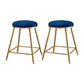 Restaurant Stackable Backless Stool Matte Finish Velvet Bar Stool Blue 2 Piece Set Short Stool(18"H) Clearhalo 'Bar Furniture' 'Bar Stools' 'bar_stools' 'furn' 'furn_bar_stools' 'Furniture' 'furniture_bar_stools' 'Kitchen & Dining Furniture' 4888894