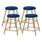 Restaurant Stackable Backless Stool Matte Finish Velvet Bar Stool Blue 4 Piece Set Short Stool(18"H) Clearhalo 'Bar Furniture' 'Bar Stools' 'bar_stools' 'furn' 'furn_bar_stools' 'Furniture' 'furniture_bar_stools' 'Kitchen & Dining Furniture' 4888895