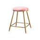 Restaurant Stackable Backless Stool Matte Finish Velvet Bar Stool Pink 1 Piece Short Stool(18"H) Clearhalo 'Bar Furniture' 'Bar Stools' 'bar_stools' 'furn' 'furn_bar_stools' 'Furniture' 'furniture_bar_stools' 'Kitchen & Dining Furniture' 4888896