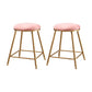 Restaurant Stackable Backless Stool Matte Finish Velvet Bar Stool Pink 2 Piece Set Short Stool(18"H) Clearhalo 'Bar Furniture' 'Bar Stools' 'bar_stools' 'furn' 'furn_bar_stools' 'Furniture' 'furniture_bar_stools' 'Kitchen & Dining Furniture' 4888897