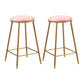Restaurant Stackable Backless Stool Matte Finish Velvet Bar Stool Pink 2 Piece Set Counter Stool(26"H) Clearhalo 'Bar Furniture' 'Bar Stools' 'bar_stools' 'furn' 'furn_bar_stools' 'Furniture' 'furniture_bar_stools' 'Kitchen & Dining Furniture' 4888900