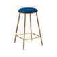 Restaurant Stackable Backless Stool Matte Finish Velvet Bar Stool Blue 1 Piece Counter Stool(26"H) Clearhalo 'Bar Furniture' 'Bar Stools' 'bar_stools' 'furn' 'furn_bar_stools' 'Furniture' 'furniture_bar_stools' 'Kitchen & Dining Furniture' 4888902