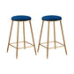 Restaurant Stackable Backless Stool Matte Finish Velvet Bar Stool Blue 2 Piece Set Counter Stool(26"H) Clearhalo 'Bar Furniture' 'Bar Stools' 'bar_stools' 'furn' 'furn_bar_stools' 'Furniture' 'furniture_bar_stools' 'Kitchen & Dining Furniture' 4888903