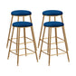 Restaurant Stackable Backless Stool Matte Finish Velvet Bar Stool Blue 4 Piece Set Counter Stool(26"H) Clearhalo 'Bar Furniture' 'Bar Stools' 'bar_stools' 'furn' 'furn_bar_stools' 'Furniture' 'furniture_bar_stools' 'Kitchen & Dining Furniture' 4888904