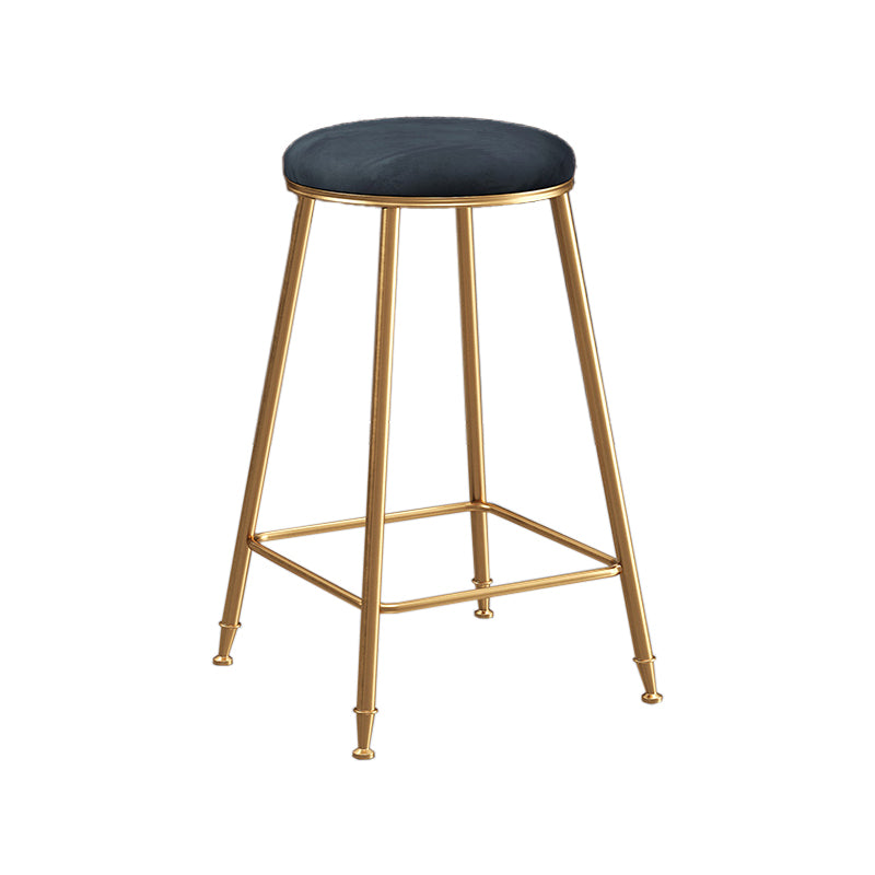 Restaurant Stackable Backless Stool Matte Finish Velvet Bar Stool Black 1 Piece Counter Stool(26"H) Clearhalo 'Bar Furniture' 'Bar Stools' 'bar_stools' 'furn' 'furn_bar_stools' 'Furniture' 'furniture_bar_stools' 'Kitchen & Dining Furniture' 4888908