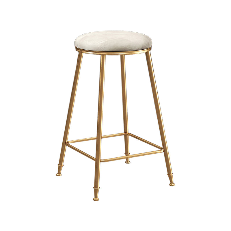 Restaurant Stackable Backless Stool Matte Finish Velvet Bar Stool White 1 Piece Counter Stool(26"H) Clearhalo 'Bar Furniture' 'Bar Stools' 'bar_stools' 'furn' 'furn_bar_stools' 'Furniture' 'furniture_bar_stools' 'Kitchen & Dining Furniture' 4888911