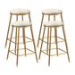 Restaurant Stackable Backless Stool Matte Finish Velvet Bar Stool White 4 Piece Set Counter Stool(26"H) Clearhalo 'Bar Furniture' 'Bar Stools' 'bar_stools' 'furn' 'furn_bar_stools' 'Furniture' 'furniture_bar_stools' 'Kitchen & Dining Furniture' 4888913