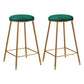Restaurant Stackable Backless Stool Matte Finish Velvet Bar Stool Green 2 Piece Set Counter Stool(26"H) Clearhalo 'Bar Furniture' 'Bar Stools' 'bar_stools' 'furn' 'furn_bar_stools' 'Furniture' 'furniture_bar_stools' 'Kitchen & Dining Furniture' 4888915