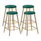 Restaurant Stackable Backless Stool Matte Finish Velvet Bar Stool Green 4 Piece Set Counter Stool(26"H) Clearhalo 'Bar Furniture' 'Bar Stools' 'bar_stools' 'furn' 'furn_bar_stools' 'Furniture' 'furniture_bar_stools' 'Kitchen & Dining Furniture' 4888916