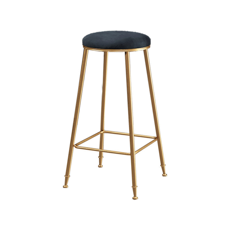 Restaurant Stackable Backless Stool Matte Finish Velvet Bar Stool Black 1 Piece Bar Stool(30"H) Clearhalo 'Bar Furniture' 'Bar Stools' 'bar_stools' 'furn' 'furn_bar_stools' 'Furniture' 'furniture_bar_stools' 'Kitchen & Dining Furniture' 4888917