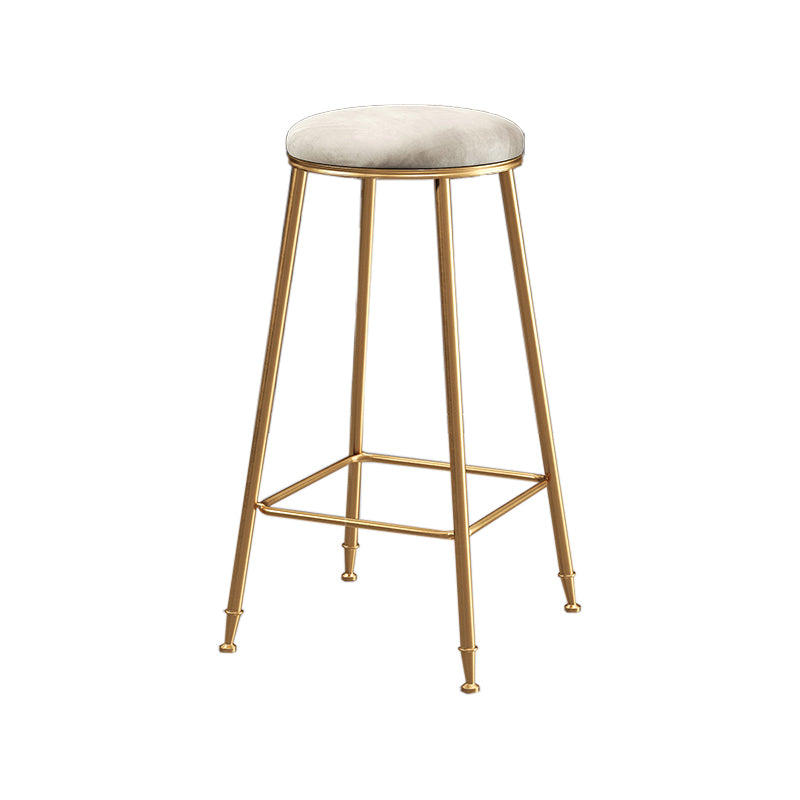 Restaurant Stackable Backless Stool Matte Finish Velvet Bar Stool White 1 Piece Bar Stool(30"H) Clearhalo 'Bar Furniture' 'Bar Stools' 'bar_stools' 'furn' 'furn_bar_stools' 'Furniture' 'furniture_bar_stools' 'Kitchen & Dining Furniture' 4888923