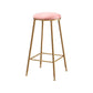 Restaurant Stackable Backless Stool Matte Finish Velvet Bar Stool Pink 1 Piece Bar Stool(30"H) Clearhalo 'Bar Furniture' 'Bar Stools' 'bar_stools' 'furn' 'furn_bar_stools' 'Furniture' 'furniture_bar_stools' 'Kitchen & Dining Furniture' 4888926