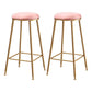 Restaurant Stackable Backless Stool Matte Finish Velvet Bar Stool Pink 2 Piece Set Bar Stool(30"H) Clearhalo 'Bar Furniture' 'Bar Stools' 'bar_stools' 'furn' 'furn_bar_stools' 'Furniture' 'furniture_bar_stools' 'Kitchen & Dining Furniture' 4888927