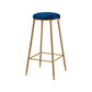 Restaurant Stackable Backless Stool Matte Finish Velvet Bar Stool Blue 1 Piece Bar Stool(30"H) Clearhalo 'Bar Furniture' 'Bar Stools' 'bar_stools' 'furn' 'furn_bar_stools' 'Furniture' 'furniture_bar_stools' 'Kitchen & Dining Furniture' 4888929