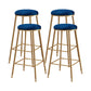 Restaurant Stackable Backless Stool Matte Finish Velvet Bar Stool Blue 4 Piece Set Bar Stool(30"H) Clearhalo 'Bar Furniture' 'Bar Stools' 'bar_stools' 'furn' 'furn_bar_stools' 'Furniture' 'furniture_bar_stools' 'Kitchen & Dining Furniture' 4888931