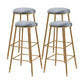 Restaurant Stackable Backless Stool Matte Finish Velvet Bar Stool Grey 4 Piece Set Bar Stool(30"H) Clearhalo 'Bar Furniture' 'Bar Stools' 'bar_stools' 'furn' 'furn_bar_stools' 'Furniture' 'furniture_bar_stools' 'Kitchen & Dining Furniture' 4888934