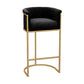 Milk Tea Shop Armed Stool Glam Matte Finish Velvet Bar Stool Black 1 Piece Clearhalo 'Bar Furniture' 'Bar Stools' 'bar_stools' 'furn' 'furn_bar_stools' 'Furniture' 'furniture_bar_stools' 'Kitchen & Dining Furniture' 4888942