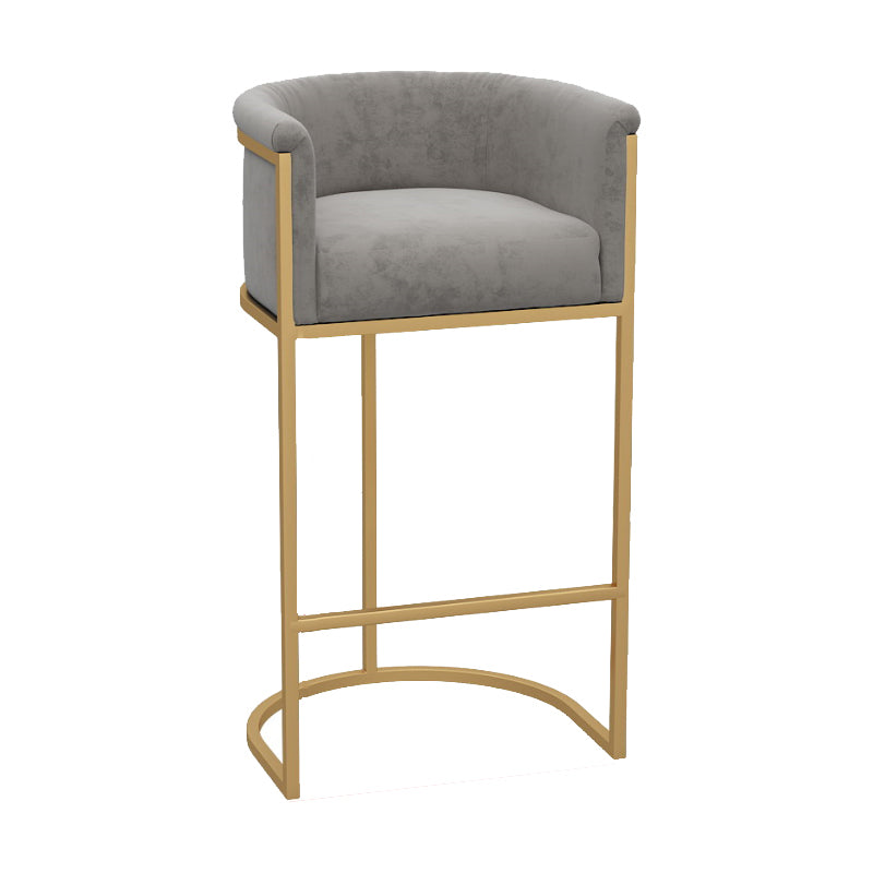 Milk Tea Shop Armed Stool Glam Matte Finish Velvet Bar Stool Clearhalo 'Bar Furniture' 'Bar Stools' 'bar_stools' 'furn' 'furn_bar_stools' 'Furniture' 'furniture_bar_stools' 'Kitchen & Dining Furniture' 4888946