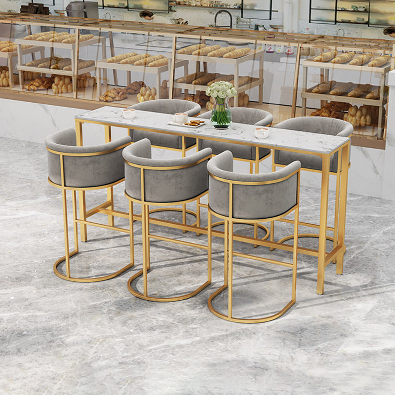 Milk Tea Shop Armed Stool Glam Matte Finish Velvet Bar Stool Clearhalo 'Bar Furniture' 'Bar Stools' 'bar_stools' 'furn' 'furn_bar_stools' 'Furniture' 'furniture_bar_stools' 'Kitchen & Dining Furniture' 4888949