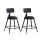 Matte Finish Iron Bar Stool Industrial Low Back Milk Tea Shop Stool Black 2 Piece Set Short Stool(18"H) Clearhalo 'Bar Furniture' 'Bar Stools' 'bar_stools' 'furn' 'furn_bar_stools' 'Furniture' 'furniture_bar_stools' 'Kitchen & Dining Furniture' 4888954