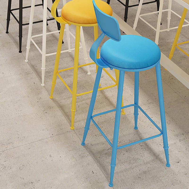 Matte Finish Iron Bar Stool Industrial Low Back Milk Tea Shop Stool Clearhalo 'Bar Furniture' 'Bar Stools' 'bar_stools' 'furn' 'furn_bar_stools' 'Furniture' 'furniture_bar_stools' 'Kitchen & Dining Furniture' 4888962