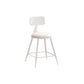 Matte Finish Iron Bar Stool Industrial Low Back Milk Tea Shop Stool White 1 Piece Short Stool(18"H) Clearhalo 'Bar Furniture' 'Bar Stools' 'bar_stools' 'furn' 'furn_bar_stools' 'Furniture' 'furniture_bar_stools' 'Kitchen & Dining Furniture' 4888965