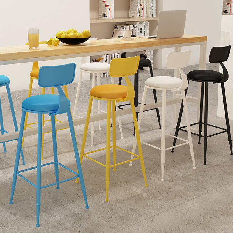 Matte Finish Iron Bar Stool Industrial Low Back Milk Tea Shop Stool Clearhalo 'Bar Furniture' 'Bar Stools' 'bar_stools' 'furn' 'furn_bar_stools' 'Furniture' 'furniture_bar_stools' 'Kitchen & Dining Furniture' 4888966