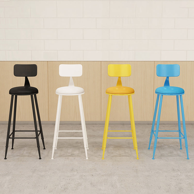 Matte Finish Iron Bar Stool Industrial Low Back Milk Tea Shop Stool Clearhalo 'Bar Furniture' 'Bar Stools' 'bar_stools' 'furn' 'furn_bar_stools' 'Furniture' 'furniture_bar_stools' 'Kitchen & Dining Furniture' 4888968