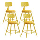 Matte Finish Iron Bar Stool Industrial Low Back Milk Tea Shop Stool Yellow 4 Piece Set Short Stool(18"H) Clearhalo 'Bar Furniture' 'Bar Stools' 'bar_stools' 'furn' 'furn_bar_stools' 'Furniture' 'furniture_bar_stools' 'Kitchen & Dining Furniture' 4888973