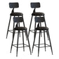 Matte Finish Iron Bar Stool Industrial Low Back Milk Tea Shop Stool Black 4 Piece Set Counter Stool(26"H) Clearhalo 'Bar Furniture' 'Bar Stools' 'bar_stools' 'furn' 'furn_bar_stools' 'Furniture' 'furniture_bar_stools' 'Kitchen & Dining Furniture' 4888976