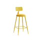 Matte Finish Iron Bar Stool Industrial Low Back Milk Tea Shop Stool Yellow 1 Piece Counter Stool(26"H) Clearhalo 'Bar Furniture' 'Bar Stools' 'bar_stools' 'furn' 'furn_bar_stools' 'Furniture' 'furniture_bar_stools' 'Kitchen & Dining Furniture' 4888983