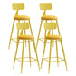 Matte Finish Iron Bar Stool Industrial Low Back Milk Tea Shop Stool Yellow 4 Piece Set Counter Stool(26"H) Clearhalo 'Bar Furniture' 'Bar Stools' 'bar_stools' 'furn' 'furn_bar_stools' 'Furniture' 'furniture_bar_stools' 'Kitchen & Dining Furniture' 4888985