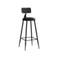 Matte Finish Iron Bar Stool Industrial Low Back Milk Tea Shop Stool Black 1 Piece Bar Stool(30"H) Clearhalo 'Bar Furniture' 'Bar Stools' 'bar_stools' 'furn' 'furn_bar_stools' 'Furniture' 'furniture_bar_stools' 'Kitchen & Dining Furniture' 4888986