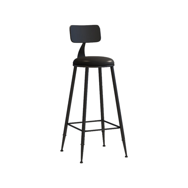 Matte Finish Iron Bar Stool Industrial Low Back Milk Tea Shop Stool Black 1 Piece Bar Stool(30"H) Clearhalo 'Bar Furniture' 'Bar Stools' 'bar_stools' 'furn' 'furn_bar_stools' 'Furniture' 'furniture_bar_stools' 'Kitchen & Dining Furniture' 4888986