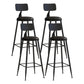 Matte Finish Iron Bar Stool Industrial Low Back Milk Tea Shop Stool Black 4 Piece Set Bar Stool(30"H) Clearhalo 'Bar Furniture' 'Bar Stools' 'bar_stools' 'furn' 'furn_bar_stools' 'Furniture' 'furniture_bar_stools' 'Kitchen & Dining Furniture' 4888988