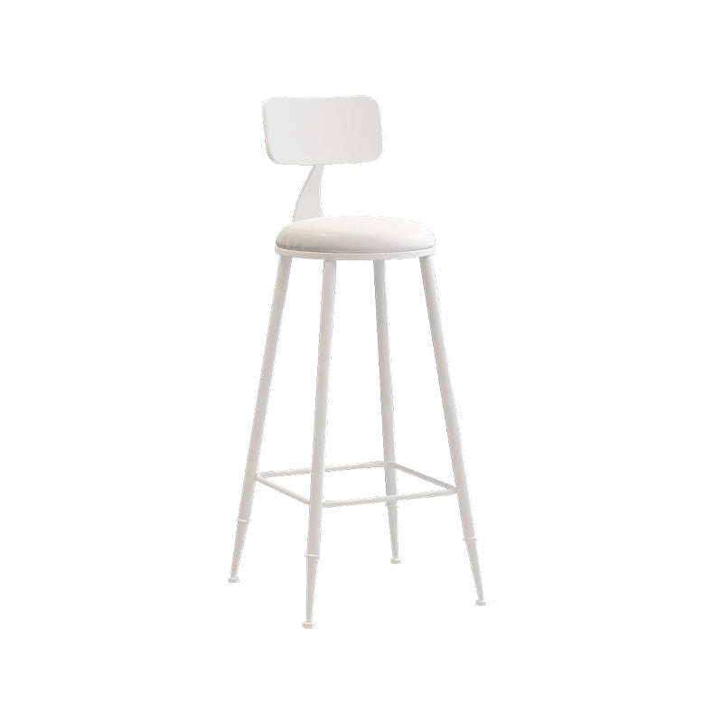 Matte Finish Iron Bar Stool Industrial Low Back Milk Tea Shop Stool White 1 Piece Bar Stool(30"H) Clearhalo 'Bar Furniture' 'Bar Stools' 'bar_stools' 'furn' 'furn_bar_stools' 'Furniture' 'furniture_bar_stools' 'Kitchen & Dining Furniture' 4888989