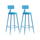 Matte Finish Iron Bar Stool Industrial Low Back Milk Tea Shop Stool Blue 2 Piece Set Bar Stool(30"H) Clearhalo 'Bar Furniture' 'Bar Stools' 'bar_stools' 'furn' 'furn_bar_stools' 'Furniture' 'furniture_bar_stools' 'Kitchen & Dining Furniture' 4888993