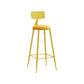Matte Finish Iron Bar Stool Industrial Low Back Milk Tea Shop Stool Yellow 1 Piece Bar Stool(30"H) Clearhalo 'Bar Furniture' 'Bar Stools' 'bar_stools' 'furn' 'furn_bar_stools' 'Furniture' 'furniture_bar_stools' 'Kitchen & Dining Furniture' 4888995
