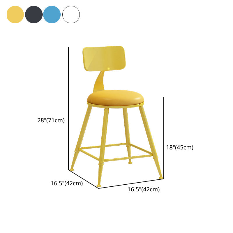 Matte Finish Iron Bar Stool Industrial Low Back Milk Tea Shop Stool Clearhalo 'Bar Furniture' 'Bar Stools' 'bar_stools' 'furn' 'furn_bar_stools' 'Furniture' 'furniture_bar_stools' 'Kitchen & Dining Furniture' 4888998