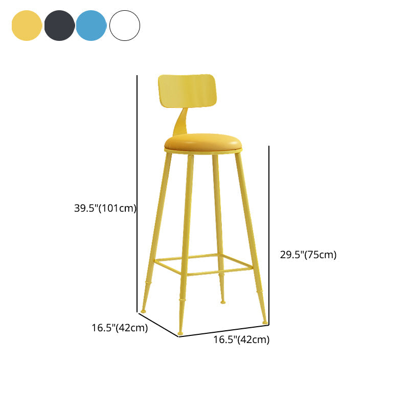 Matte Finish Iron Bar Stool Industrial Low Back Milk Tea Shop Stool Clearhalo 'Bar Furniture' 'Bar Stools' 'bar_stools' 'furn' 'furn_bar_stools' 'Furniture' 'furniture_bar_stools' 'Kitchen & Dining Furniture' 4889000